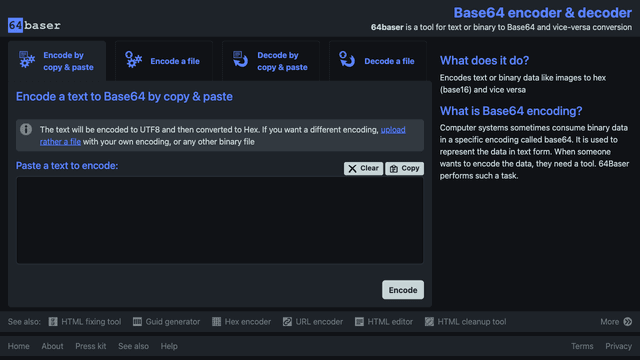 Homepage (encode by copy & paste)